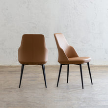 JAKOB DINING CHAIR  |  FAUX LEATHER  |  SADDLE TAN