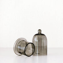 LIVING BY DESIGN SMOKE CLOCHE WITH GLASS BASE BUNDLE X2 | EXTRA LARGE | SMOKE  |  STYLED ON SIDE