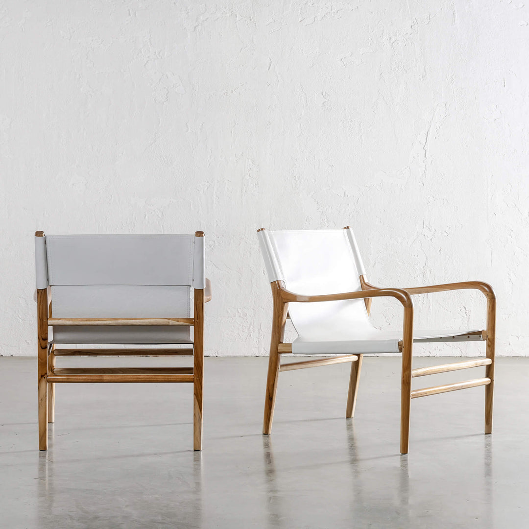 MALAND CONTEMPO SLING ARMCHAIR  |  WHITE LEATHER