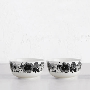 MARIMEKKO | OIVA SIIRTOLAPUUTARHA BOWL .9 L BUNDLE x2 | BLACK + WHITE BOWL