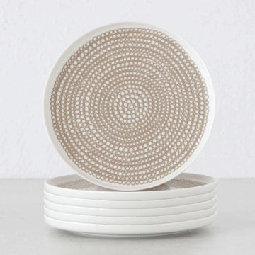 MARIMEKKO | OIVA SIIRTOLAPUUTARHA PLATE 20CM BUNDLE | CLAY + WHITE | SET OF 6