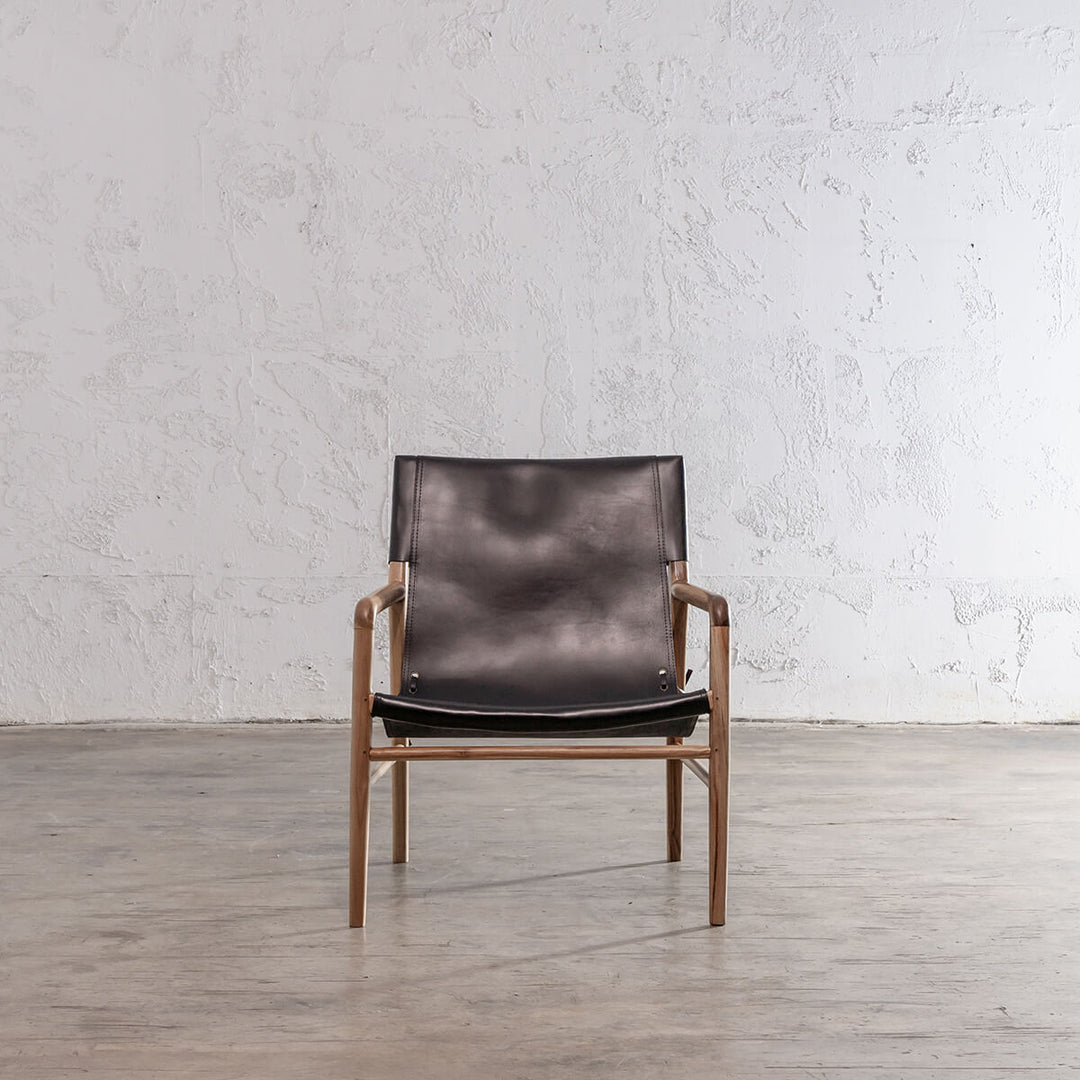PRE ORDER  |  MALAND SLING LEATHER ARMCHAIR 15% OFF PACKAGE  |  BLACK LEATHER  |  BUNDLE X2