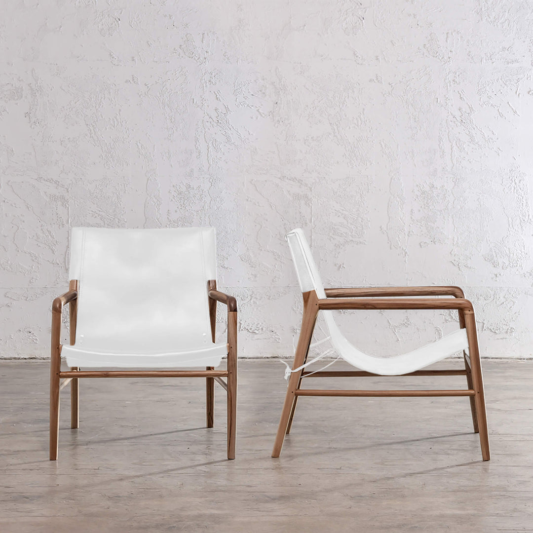 PRE ORDER  |  MALAND SLING LEATHER ARMCHAIR 15% OFF PACKAGE  |  WHITE LEATHER  |  BUNDLE X2