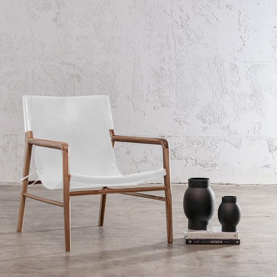 PRE ORDER  |  MALAND SLING LEATHER ARMCHAIR 15% OFF PACKAGE  |  WHITE LEATHER  |  BUNDLE X2