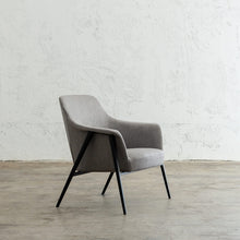 MARCUS ARM CHAIR  |  SILVER GREY  |  MODERN OCCASIONAL CHAIR  | LOUNGE CHAIR ANGLE VIEW
