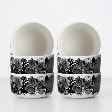 MARIMEKKO | OIVA SIIRTOLAPUUTARHA BOWL 5DL BUNDLE x6 | BLACK + WHITE