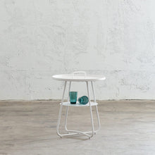 PALOMA SIDE TABLE WITH HANDLE | WHITE FRAME