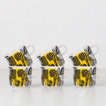 MARIMEKKO | SIIRTOLAP COFFEE MUG 2DL | YELLOW | BUNDLE X6