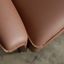 SOLANO MID CENTURY VEGAN LEATHER ARM CHAIR | TERRA BROWN  | FAUX LEATHER TUB CHAIR