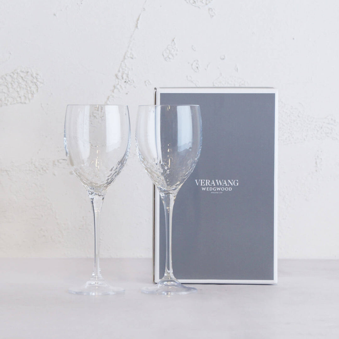 WEDGWOOD  |  VERA WANG SEQUIN WINE GLASS  |  SET OF 2