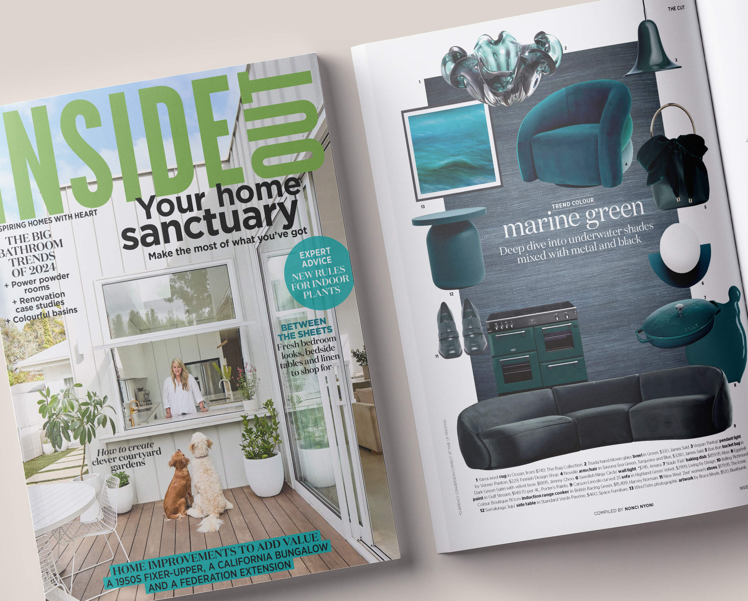 AS SEEN IN JUNE INSIDE OUT MAG | ON TREND MARINE GREEN...