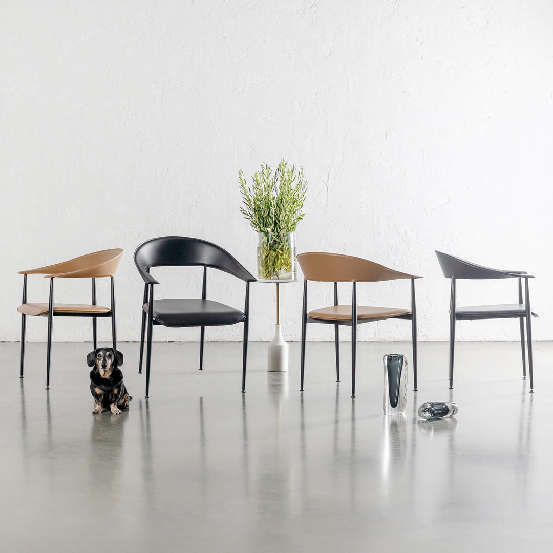 Donato + Martana + Antonis Vegan Leather Dining Chair Collection | Living By Design