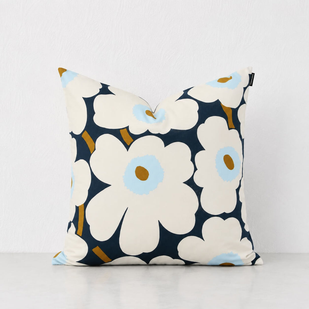 MARIMEKKO  |  PIENI UNIKKO CUSHION  |  50 X 50CM  |  BLUEBERRY + WHITE + COLD BLUE