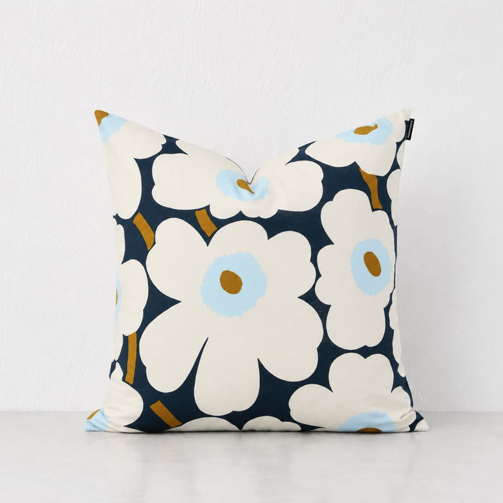 MARIMEKKO  |  PIENI UNIKKO CUSHION  |  50 X 50CM  |  BLUEBERRY + WHITE + COLD BLUE