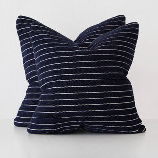SAN CARRO HAND WOVEN CUSHION BUNDLE X2  |  60X60CM  |  DENIM BLUE + WHITE STRIPE