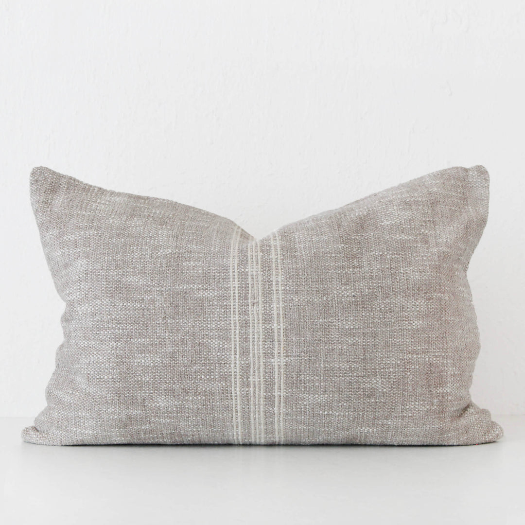 CRETO HAND WOVEN CUSHION  |  SAND DUST + OFF WHITE STRIPE  |  40X60