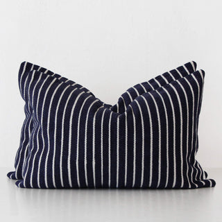SAN MARTINO HAND WOVEN CUSHION BUNDLE X2  |  40X60CM  |  DENIM BLUE + WHITE STRIPE