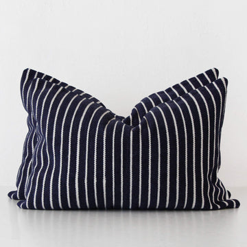 SAN MARTINO HAND WOVEN CUSHION BUNDLE X2  |  40X60CM  |  DENIM BLUE + WHITE STRIPE