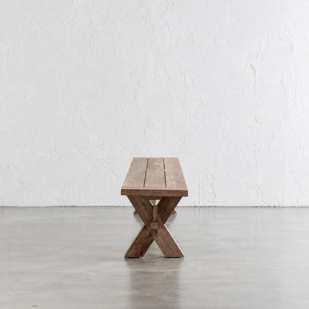 ADRIATIC SLATTED CROSS LEG BENCH SEAT 