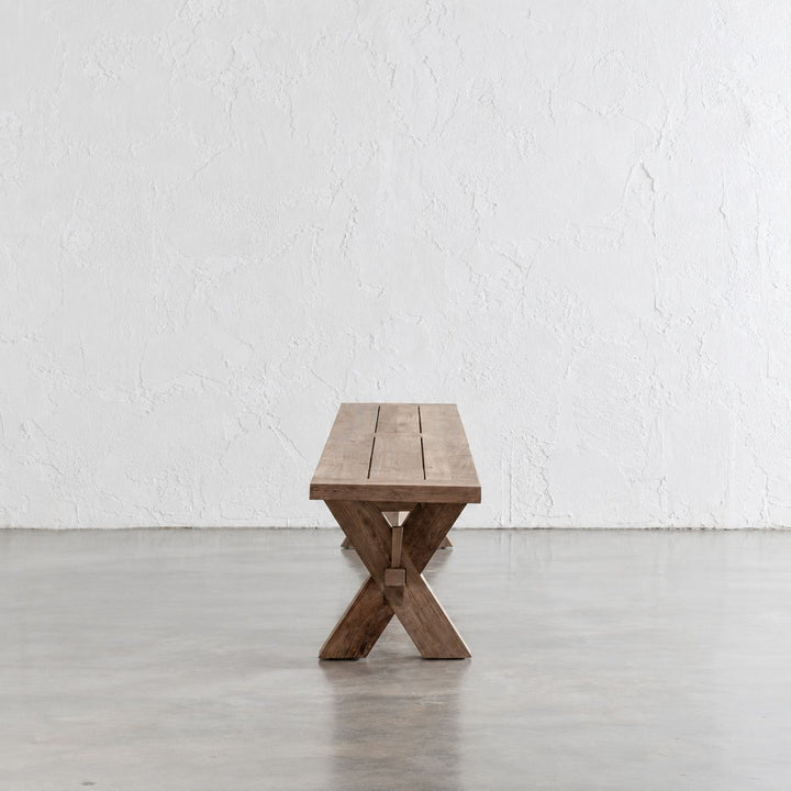 ADRIATIC SLATTED CROSS LEG BENCH SEAT 