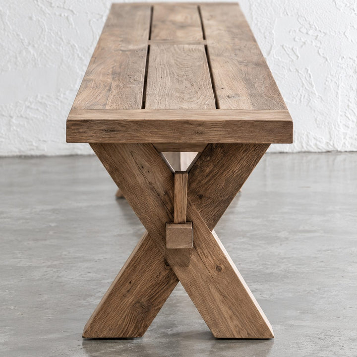 ADRIATIC SLATTED CROSS LEG BENCH SEAT  |  240CM