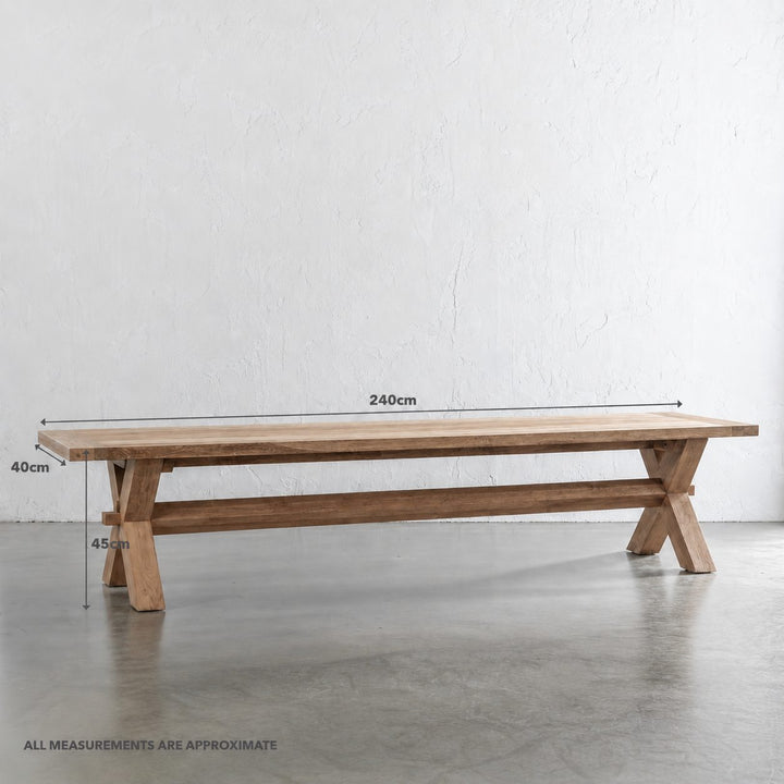 ADRIATIC SLATTED CROSS LEG BENCH SEAT  |  240CM