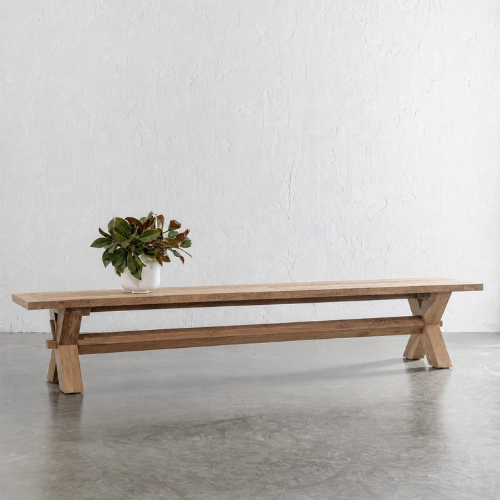 ADRIATIC SLATTED CROSS LEG BENCH SEAT  |  280CM
