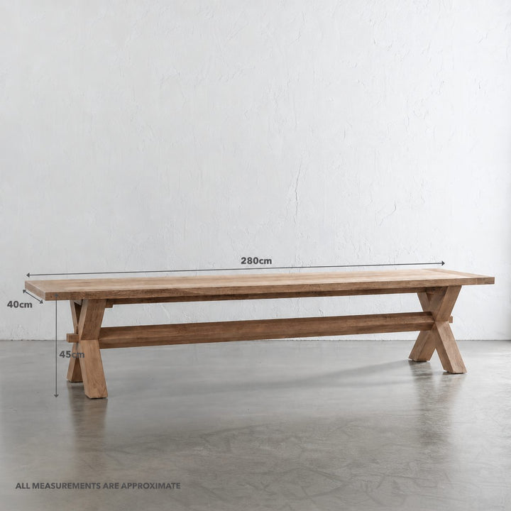 ADRIATIC SLATTED CROSS LEG BENCH SEAT  |  280CM