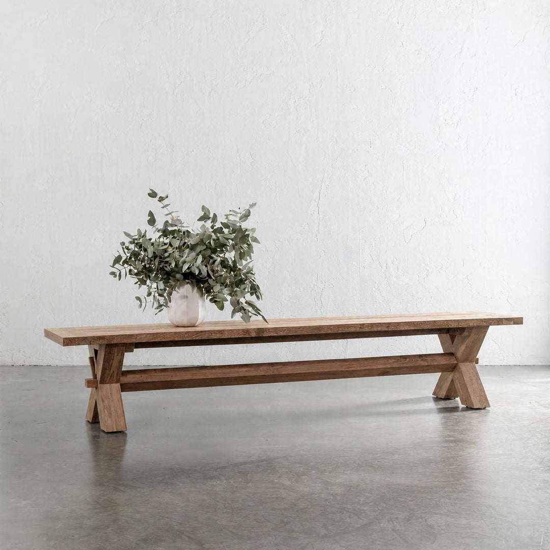 ADRIATIC SLATTED CROSS LEG BENCH SEAT  |  240CM