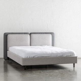 ALBARO BED  FRAME UNSTYLED  |  MISTY GREY + DEEP OLIVE MOSS