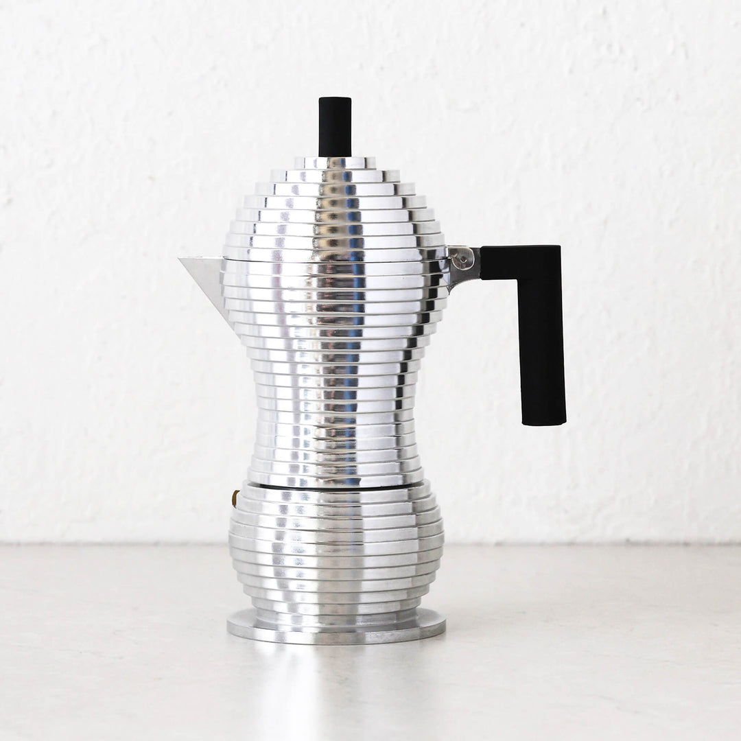 ALESSI | PULCINA ESPRESSO COFFEE MAKER | 6 CUP | BLACK HANDLE