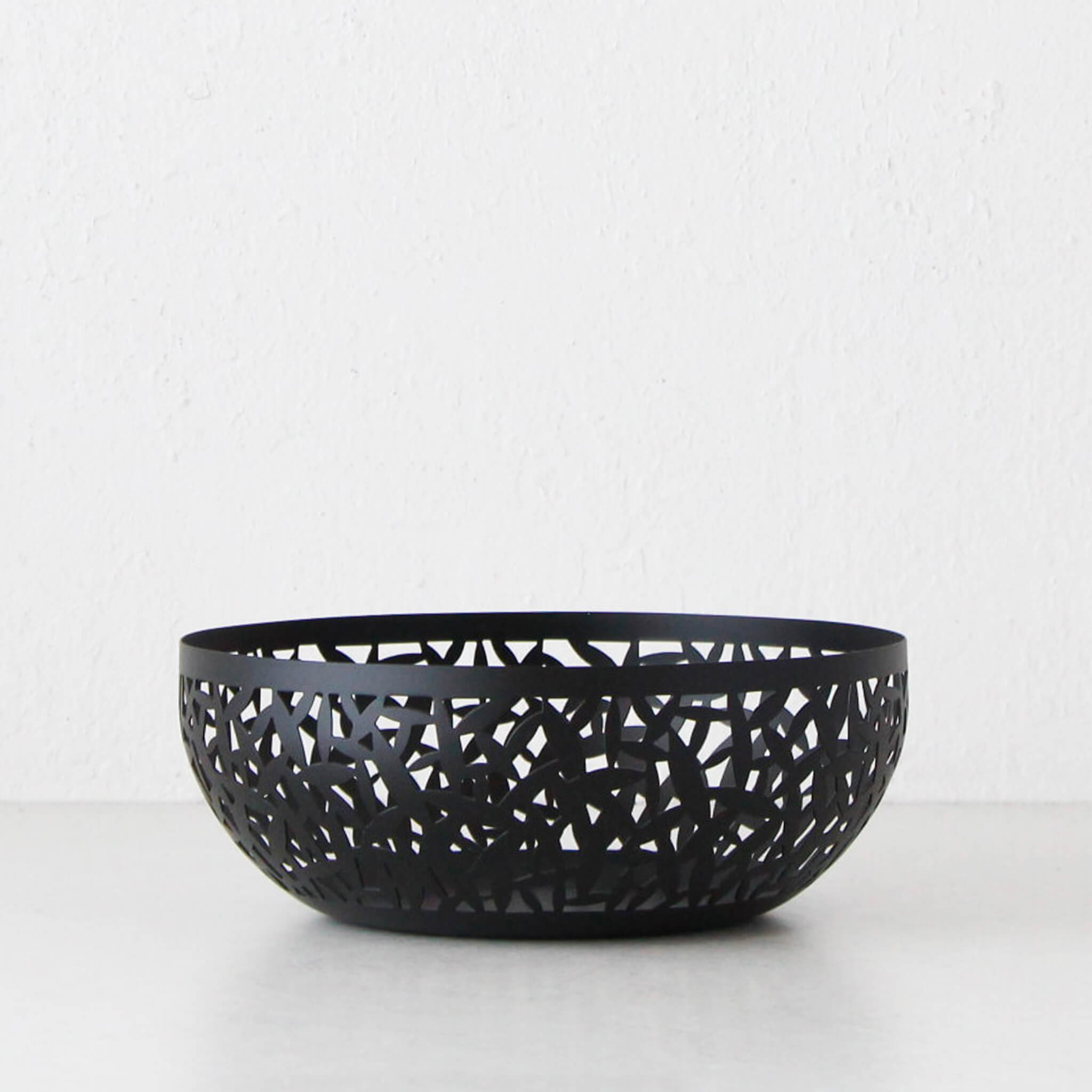 ALESSIフルーツボウル　カクタス黒 ALESSI | CACTUS FRUIT BOWL BASKET | LARGE 29CM | BLACK STAINLESS