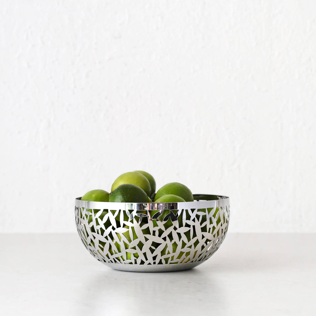 ALESSI  |  CACTUS FRUIT BOWL BASKET  |  MEDIUM 21CM  |  SILVER STAINLESS STEEL