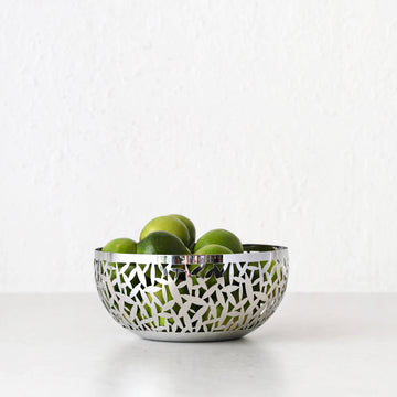 ALESSI  |  CACTUS FRUIT BOWL BASKET  |  MEDIUM 21CM  |  SILVER STAINLESS STEEL
