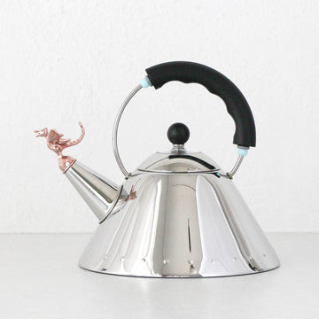 ALESSI | T-REX KETTLE | BLACK HANDLE + GOLD T-REX | BY MICHAEL GRAVES