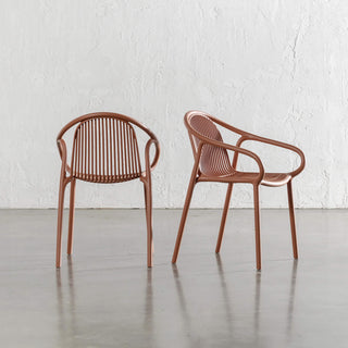 ALETTA INDOOR/OUTDOOR DINING CHAIR  |  TERRACOTTA OMBRE 