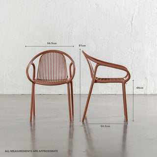 ALETTA INDOOR/OUTDOOR DINING CHAIR | TERRACOTTA OMBRE | BUNDLE X 4