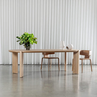 ALLAIRE MID CENTURY VEGAN LEATHER DINING CHAIR | SADDLE TAN | STYLED