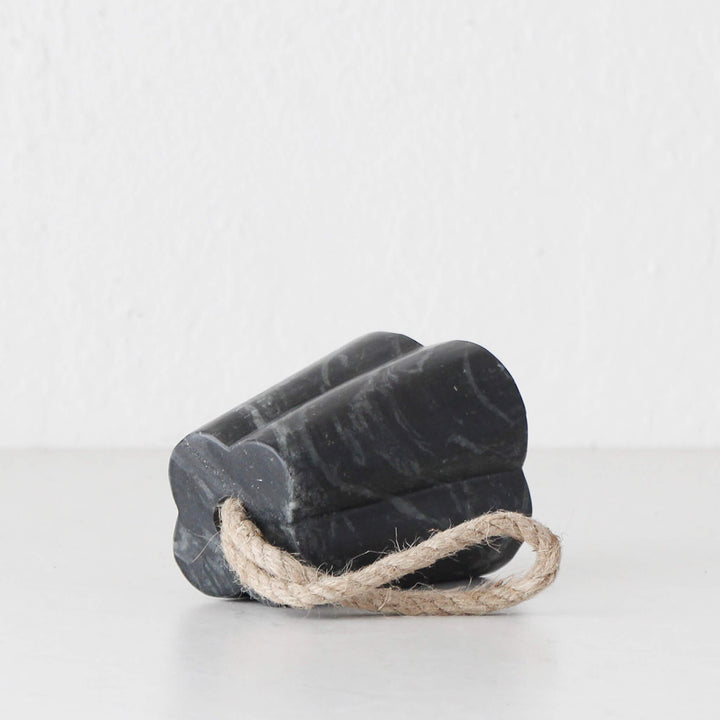 ALLEGRA MARBLE DOOR STOP ON SIDE |  BLACK