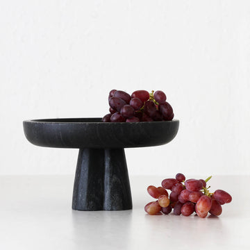 ALLEGRA MARBLE FOOTED BOWL | BLACK