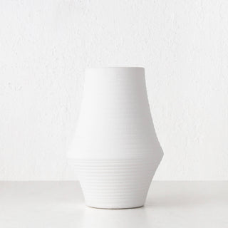 LIVING BY DESIGN EXCLUSIVE  |  ALVA CERAMIC VASE  |  LARGE  |  WHITE CERAMIC