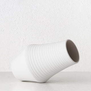 LIVING BY DESIGN EXCLUSIVE  |  ALVA CERAMIC VASE  |  LARGE  |  WHITE CERAMIC