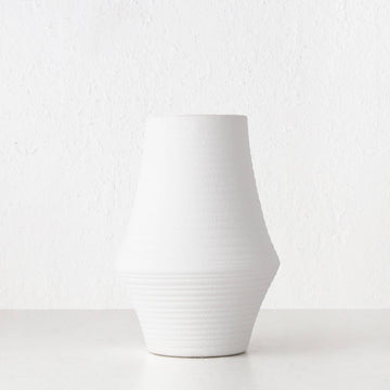 LIVING BY DESIGN EXCLUSIVE  |  ALVA CERAMIC VASE  |  LARGE  |  WHITE CERAMIC