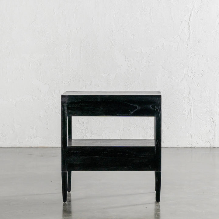 AMARA CONRAD BEDSIDE NIGHTSTAND  |  BLACK TIMBER GRAIN