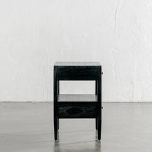 AMARA CONRAD BEDSIDE NIGHTSTAND  |  BLACK TIMBER GRAIN