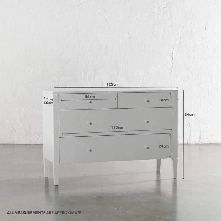 AMARA CONRAD DRESSER  |  WHITE  |  120CM | MEASUREMENTS