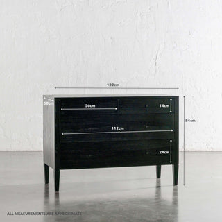 AMARA CONRAD DRESSER  |  BLACK GRAIN  |  120CM | MEASUREMENTS