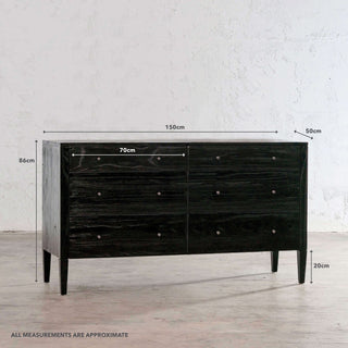 AMARA CONRAD DRESSER  |  BLACK GRAIN  |  150CM | MEASUREMENTS