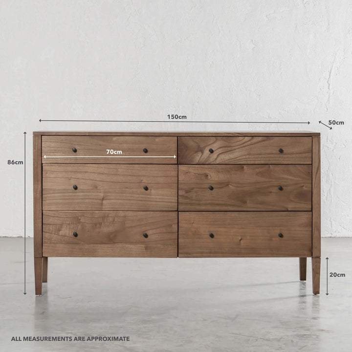 AMARA CONRAD DRESSER  |  NATURAL GRAIN  |  150CM | MEASUREMENTS