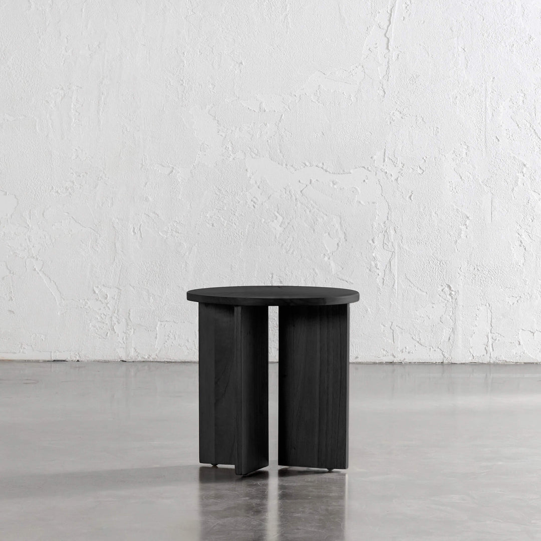 AMARA CROSS BASE SIDE TABLE | 45CM | BLACK